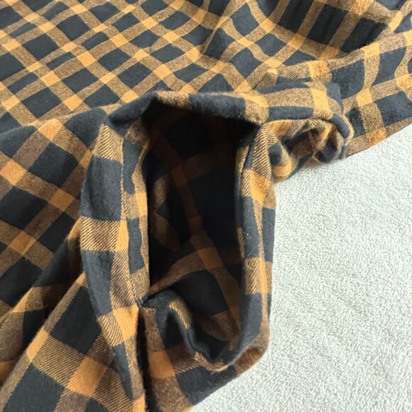 Beach Lunch Lounge Plaid Black Brown Ruffle Sleeve Delphina Dress Large New - Picture 10 of 10